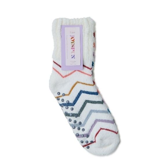 Women's Ultra Soft Fuzzy Lounge Socks 2-Pack Shoe Size 4-10 - Picture 6 of 6